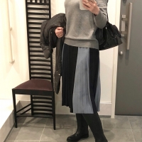 ZARAのスエードプリーツスカート