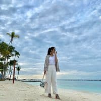 モルディブ旅行で活躍した大人マリンなニット！