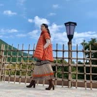 チェックのサテンスカートで褒められ冬コーデ♪