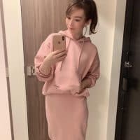 ピンクのパーカーセットアップ♡