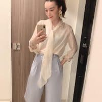 ボウタイブラウス♡色々着回し♡