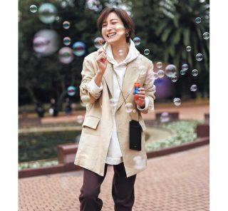 着回しの効く【ビッグジャケット】をパーカに羽織って公園へ