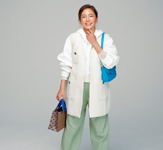 40代の低身長さんでも似合う！「ジレ×ワイドパンツ」旬コーデ４選