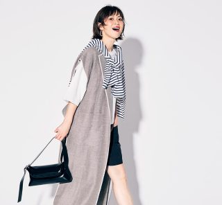 【大人のショーパンコーデ】ロングジレが体型カバー＆トレンド感に一役