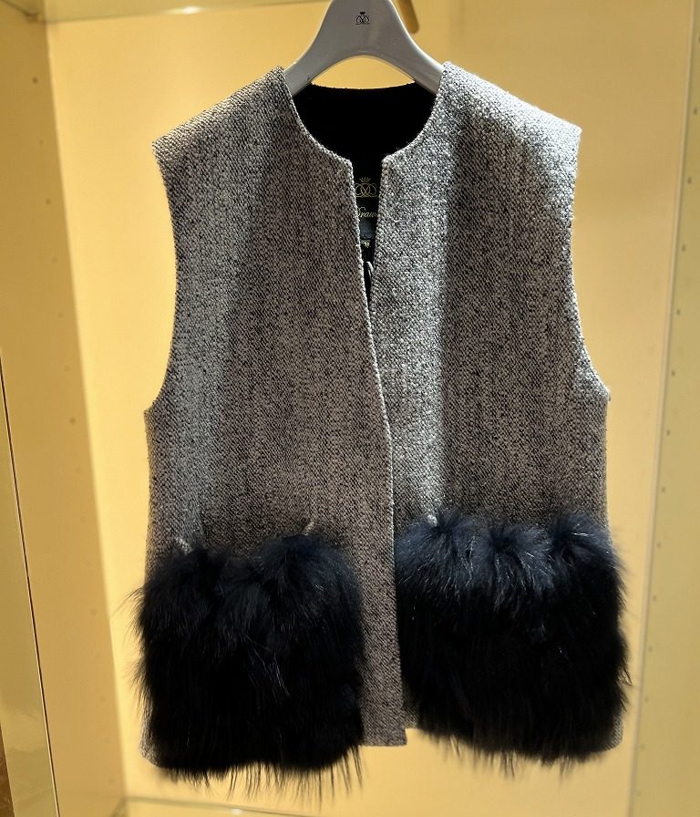 ドゥロワー drawer Drawer ツイードジレ ベスト ブラック 大草直子