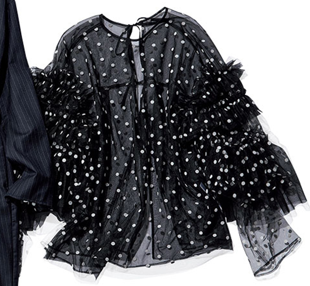 tsuru 黒ドットチュールトップス TSURU by Mariko Oikawa ドット
