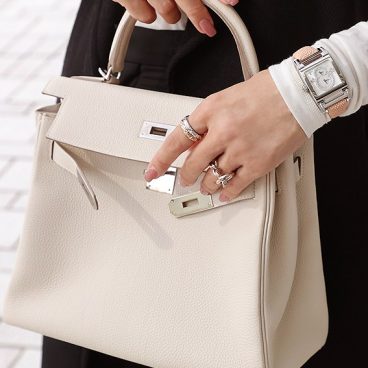 Hermes ケリーベルト 白×シルバー金具