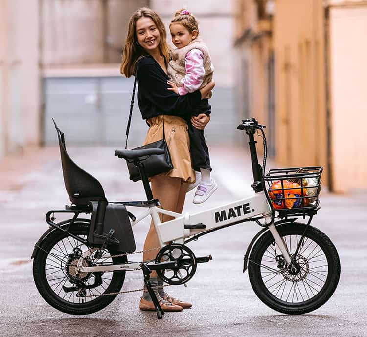 MATE 電動アシスト自転車 チャイルドシート付き 話題のe-BIKE「MATE.BIKE（メイトバイク）」からチャイルドシート対応
