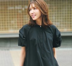 忙しいのに暑すぎて何着ればいい!?  日の【異素材黒ワンピース】