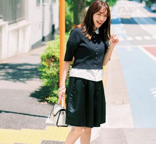 PTAや送迎も【ふんわりシルエットのハーフパンツ】で品と清潔感をキープ！