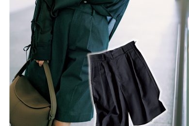 地味見え回避。夏の黒コーデは「透けトップス×ハーフパンツ」で軽やかに