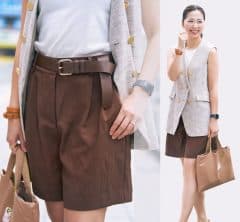 【ZARA】の茶系「ハーフパンツ」が“頑張りすぎないキレイめ派”にちょうどいい