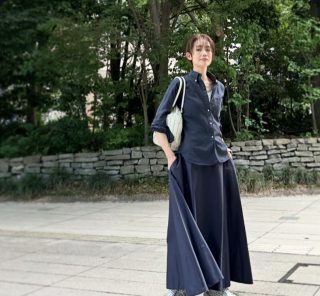 同ブランドでセットアップ風にハマっています【モデル私服コーデ】