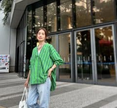 目にも涼やかさのあるやっぱりグリーン!?【モデル私服コーデ】