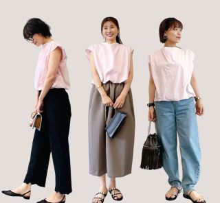 40代をもっと華やかに♡ 【STORY認定スタイリスト】が提案する「ピンクトップス」着回し