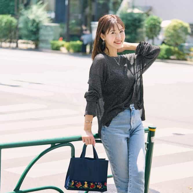 レディース 15万 MICHAEL KORS リネン 透け感 シアー ジャケット 紺 8