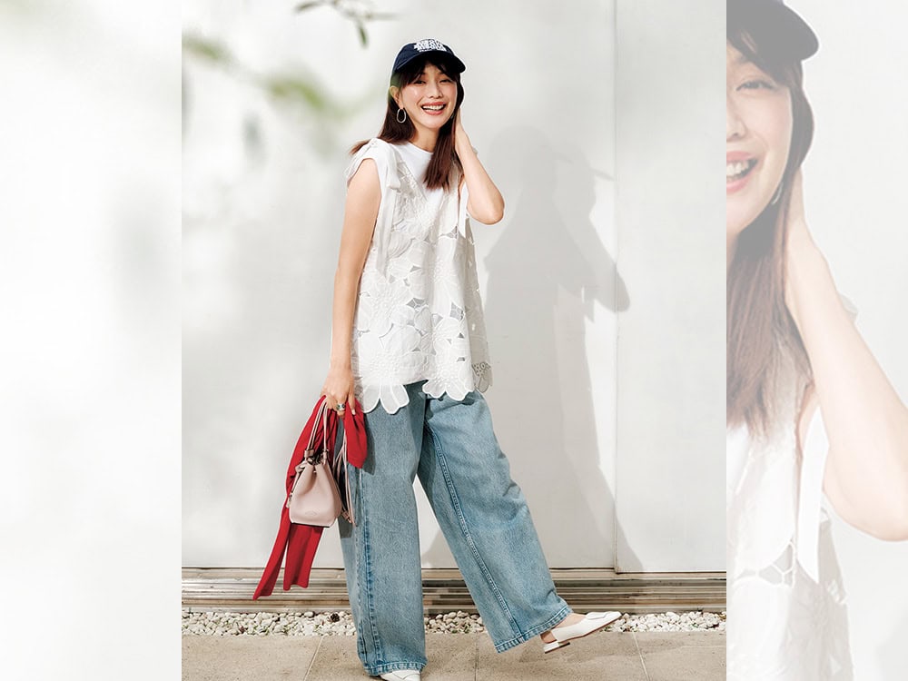 40代の【ワイドパンツコーデ】オシャレもスタイルアップも叶える両得コーデ＜３選＞