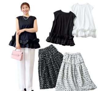 暑さに負けず“きれいめ感”キープ！「華やか服」が40代のワンツーコーデを救う【身長別コーデ】