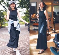 【シンプル黒ワンピ着回し】小物と羽織りで夏から秋まで、カジュアルから夜飲みまで！