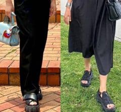 「黒スポサン」はハイブランド派・スポーツブランド派に二分！合わせ方は？【40代読者スナップ】