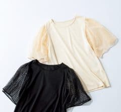 「二の腕出したくない」派に！「五分丈×レース袖」カットソーで涼し気に体型カバー