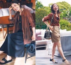 コーデ苦手でも着回せる！トレンドの「シアーシャツ」は“ブラウン”が万能度No.1