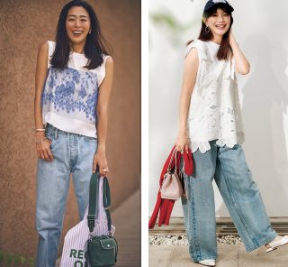 40代にこそ似合う♡ 晩夏の「最旬デニムコーデ」正解リスト〈３選〉