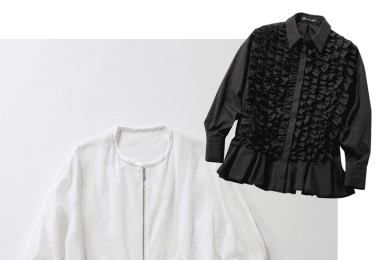 合わせやすい「白ブルゾン」で温度調整、華やか「黒ブラウス」で映え！スタッフ厳選【初秋の即戦力2選】