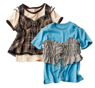 Tシャツがすぐに秋ファッションに変身【ビスチェ・ベスト】スタイルのアイディア