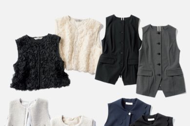 【ジレコーデ4選】夏服に羽織るだけできちんと見え！40代の初秋ファッション