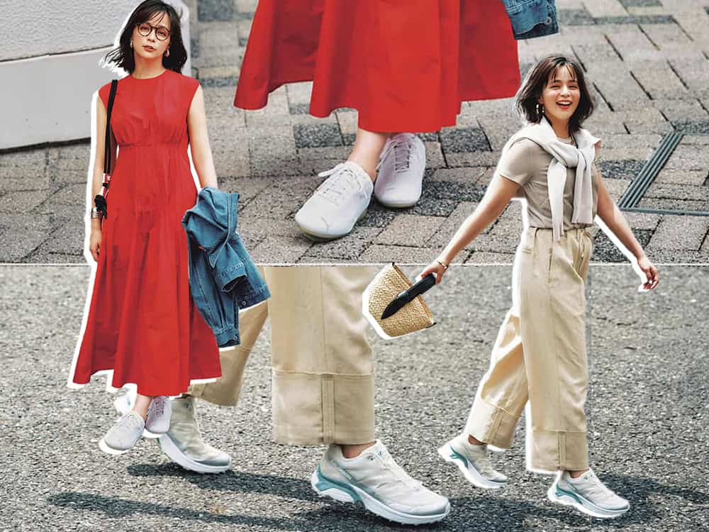 STORY掲載　新品Salomon サロモン　ロンハーマン別注　スニーカー 40代の“ヘビロテ白スニーカー”は「ブランド別注」がいちばんオシャレ