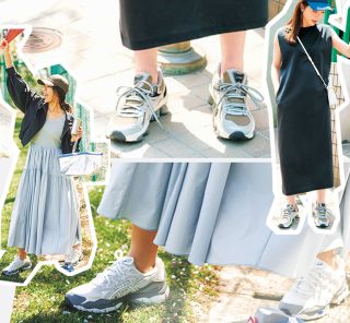40代のスニーカーコーデ【ワンピ・スカート編】秋のレジャーや運動会にも！〈４選〉