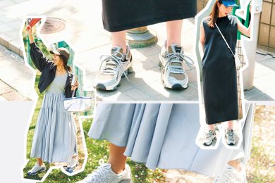 40代のスニーカーコーデ【ワンピ・スカート編】秋のレジャーや運動会にも！〈４選〉