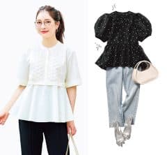 可愛いだけじゃない！「ふんわりペプラム」トップスで腰高＆スタイルアップ