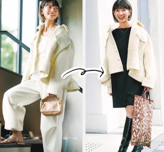 ワンピにもパンツにも合う最強アウター【ツイードブルゾン】を着回してみた！