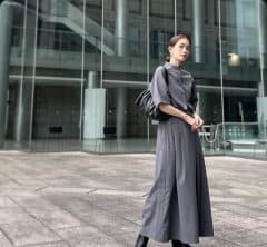 パンツなのにスカート見え。楽なのにきちん感のあるセットアップ【モデル私服コーデ】