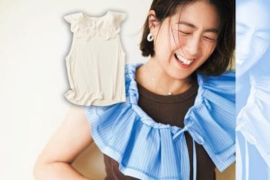 気張らず、でもちゃんとオシャレをしたい日は、シンプルトップスに【つけ襟】が新鮮！