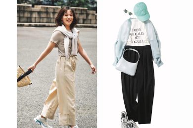 キレイめ派40代の【スニーカー×パンツコーデ】秋のレジャーや運動会に！