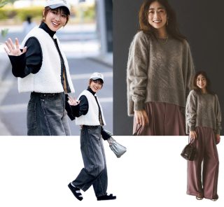 ヤセ見えの黄金バランス！「ショート丈トップス×パンツ」40代の正解