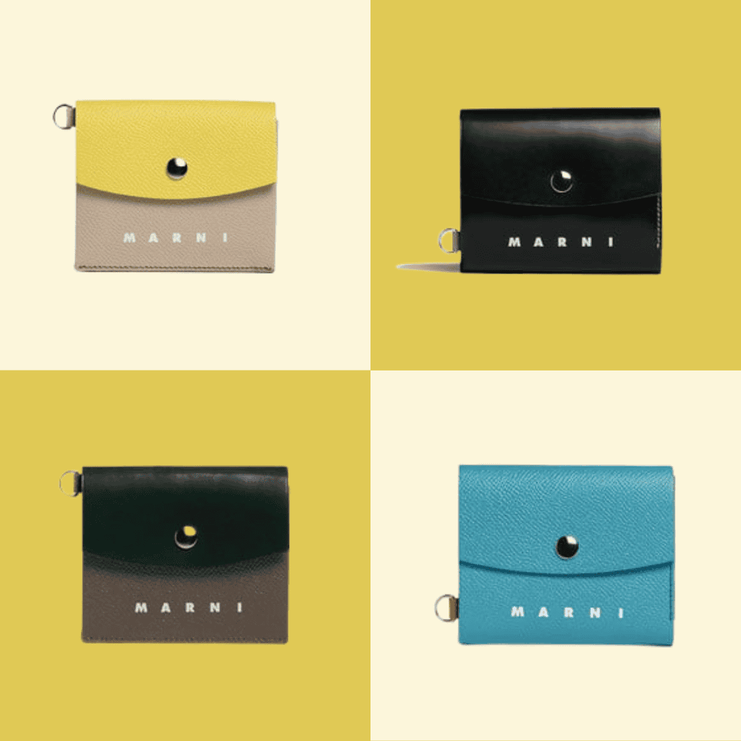 ★MARNI 伊勢丹 限定カラー ミニ財布 バイカラー MARNI（マルニ） 財布 二つ折り ミニ財布 コンパクトウォレット バイ