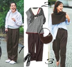ネクスト黒パン！万能【ブラウンタックパンツ】で最旬着回し３コーデ