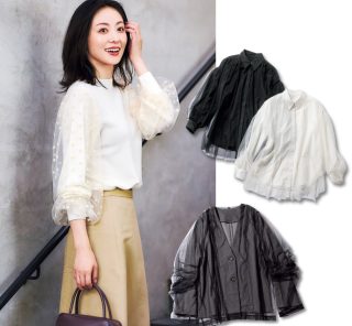 【秋のきれいめコーデ】40代の華やぎは「チュールトップス」で叶う！