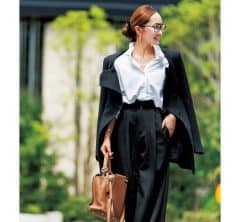 〈関西名古屋スナップ〉寒い日も暑い日も重宝。端境期も迷わない！白シャツコーデ〈４選〉