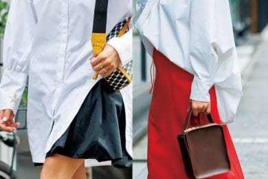 白シャツコーデのマンネリ感を払しょくする〈冒険スカート＆パンツ〉コーデ４選