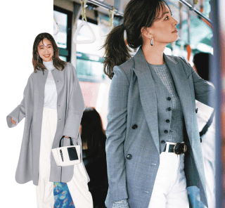 重くなりがちな冬は黒よりも『グレーのモノトーン』がオシャレ〈コーデ５選〉