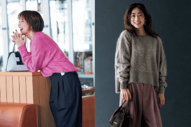 コーデも気分も華やぐ【シャギーニット】40代に似合うデザイン〈３選〉