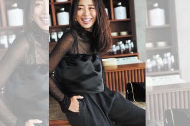 いつもの“全身まっ黒”コーデがぐっとオシャレに♡「サテンアイテム」を投入！