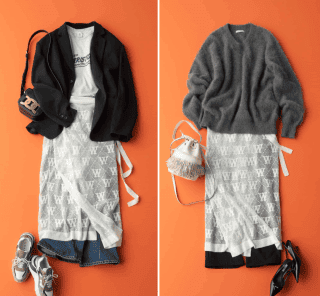 いつものコーデに巻くだけで洒落る！大注目の「巻きスカート」秋冬の着回しコーデ＜3選＞