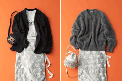 いつものコーデに巻くだけで洒落る！大注目の「巻きスカート」秋冬の着回しコーデ＜3選＞