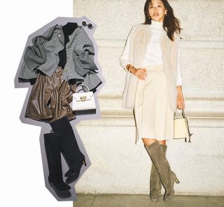 大人にブーム到来「ロングブーツ×ハーフパンツ」“脚見せナシ”だから挑戦できる！